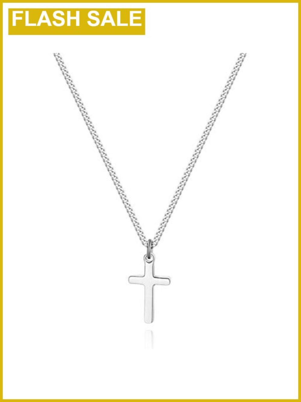 14K Gold Filled Stainless Steel Cross Necklace Cuban Chain 24"